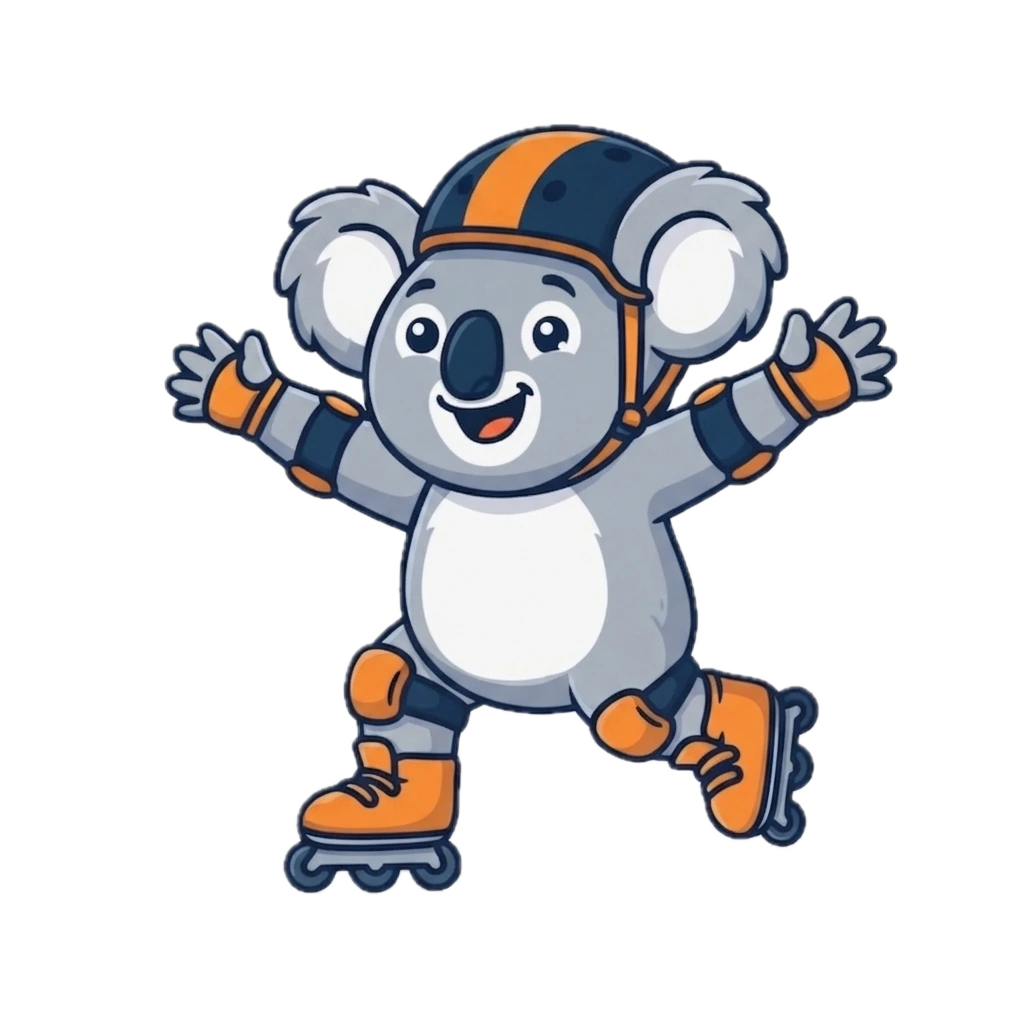 Roblading koala skating happily